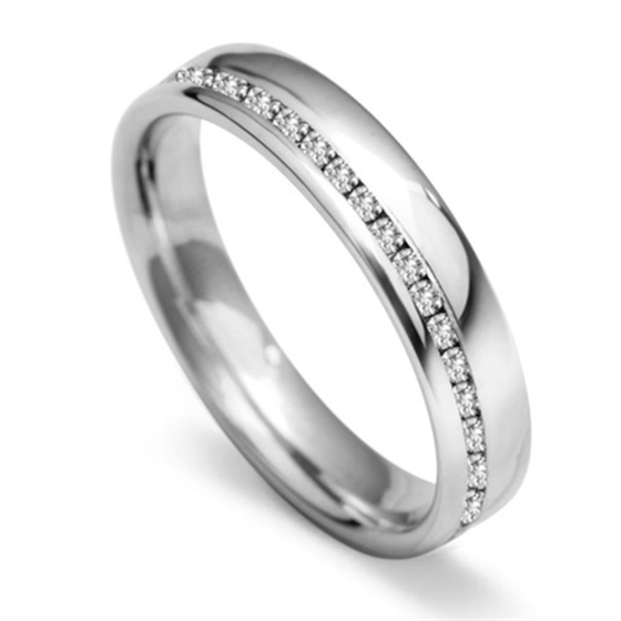 4mm Offset 40% Round Diamond Wedding Band