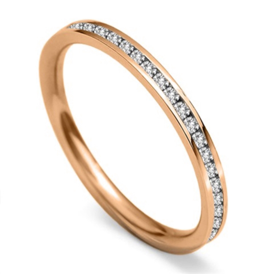 2mm Round Diamond 60% Wedding Ring