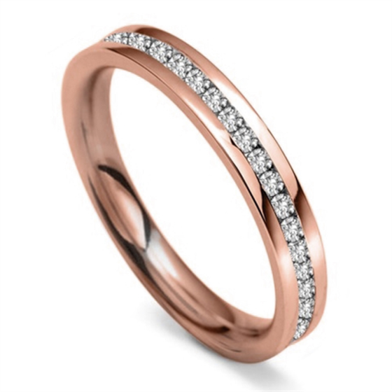 3mm Round Diamond 60% Wedding Ring