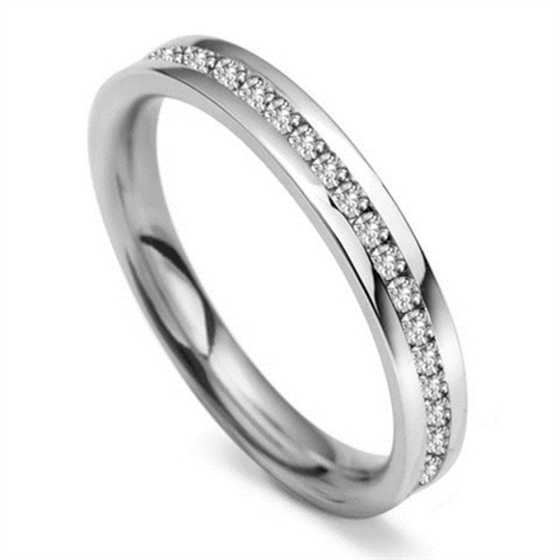 3mm Round Diamond 60% Wedding Ring