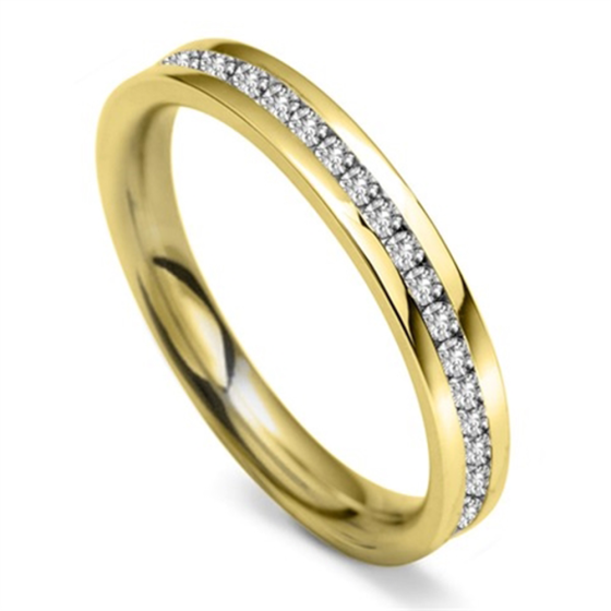 3mm Round Diamond 60% Wedding Ring