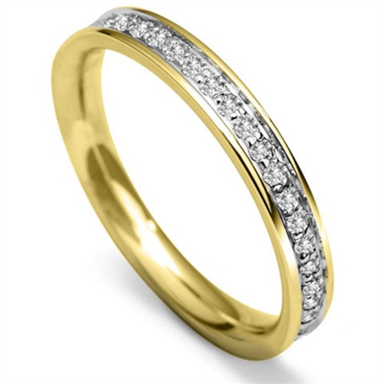 3mm Round Diamond 60% Wedding Ring
