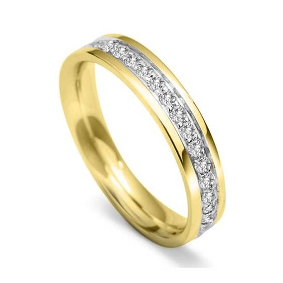 4mm Round Diamond 60% Wedding Ring