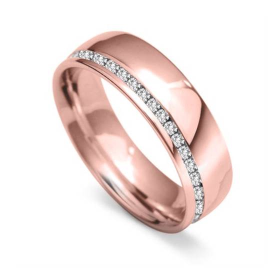 6mm Round Diamond 60% Wedding Ring
