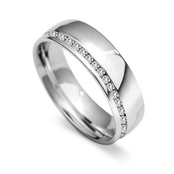 6mm Round Diamond 60% Wedding Ring