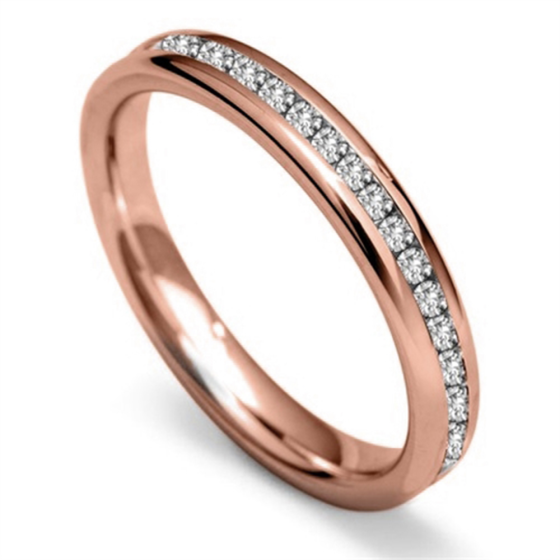 3mm Round Diamond 60% Wedding Ring