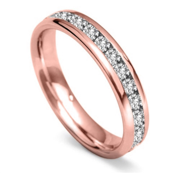 4mm Round Diamond 60% Wedding Ring