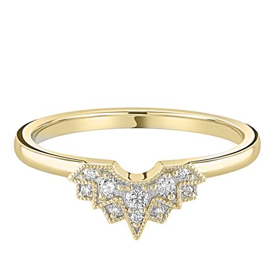 0.11Ct Round Diamond Shaped Wedding Ring