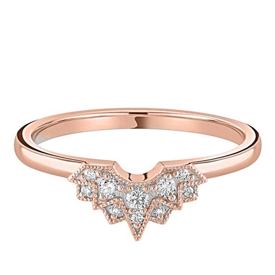 0.11Ct Round Diamond Shaped Wedding Ring