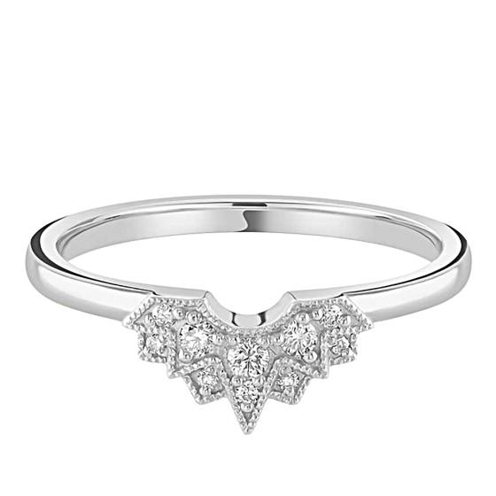 0.11Ct Round Diamond Shaped Wedding Ring