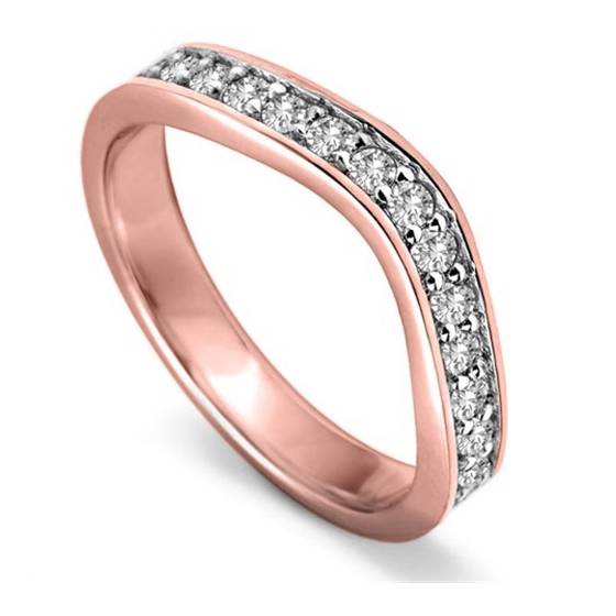 Round Diamond Set Shaped Wedding Ring