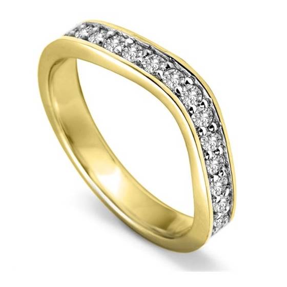 Round Diamond Set Shaped Wedding Ring