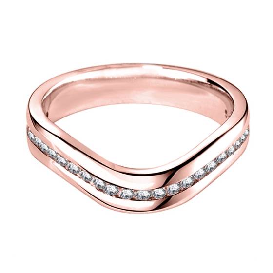2.5mm Shaped Diamond Wedding Ring