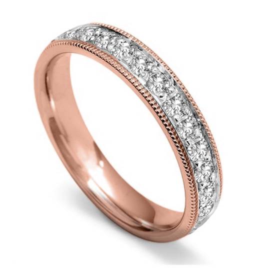 40% Round Diamond Vintage Wedding Ring