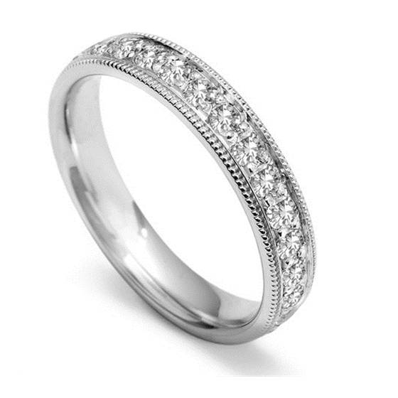 60% Round Diamond Vintage Wedding Ring
