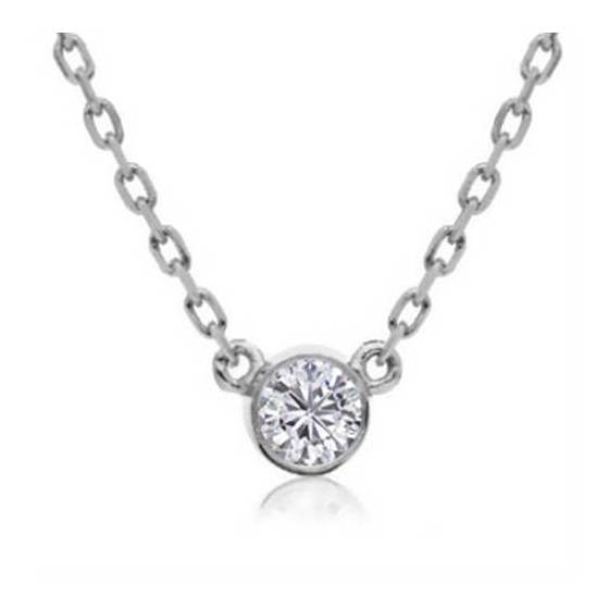 0.20ct VS/F-G Round Cut Natural Diamond Rubover Pendant
