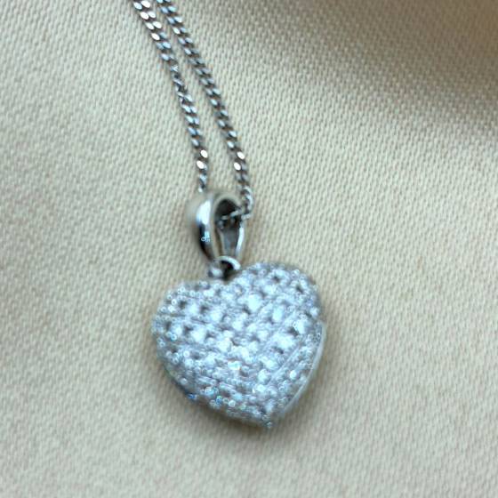 0.20ct VS/E-F Heart Cut Natural Diamond Heart Shaped Pendant