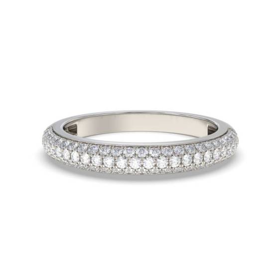 0.90ct VS/E-F Round Cut Natural Diamond Prong Set Full Eternity Ring