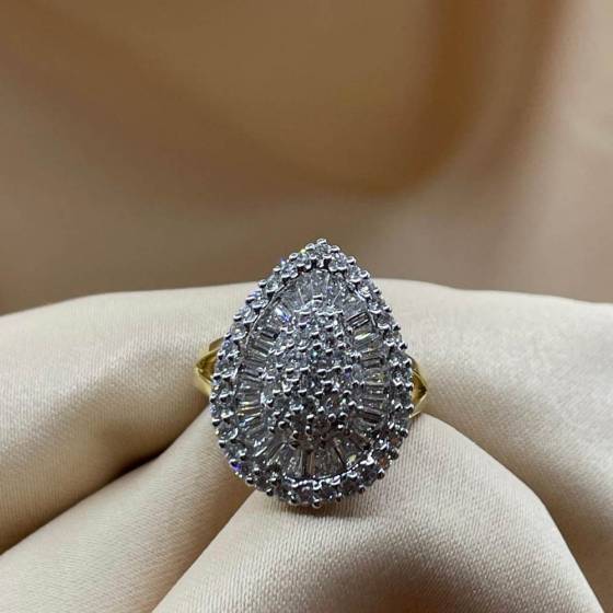 2.00ct VS/E-F Round Cut Natural Diamond Cluster Ring