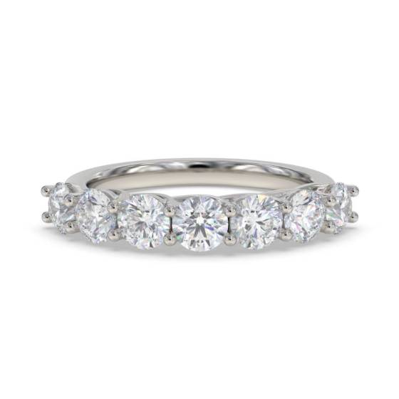 1.20ct SI1/H Round Cut Natural Diamond Half Eternity Ring