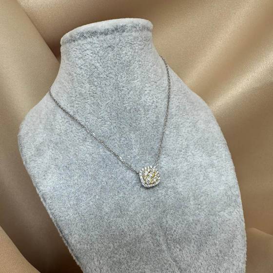 0.40ct VVS/F-G Round Cut Natural Diamond Cluster Pendant