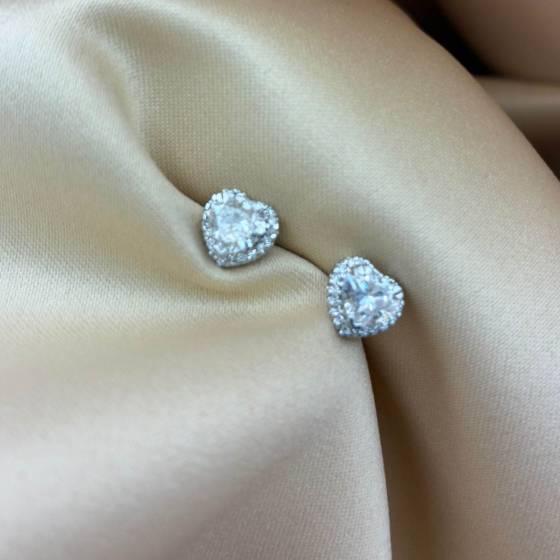 1.26ct SI/F-G Round Cut Natural Diamond Halo Earrings