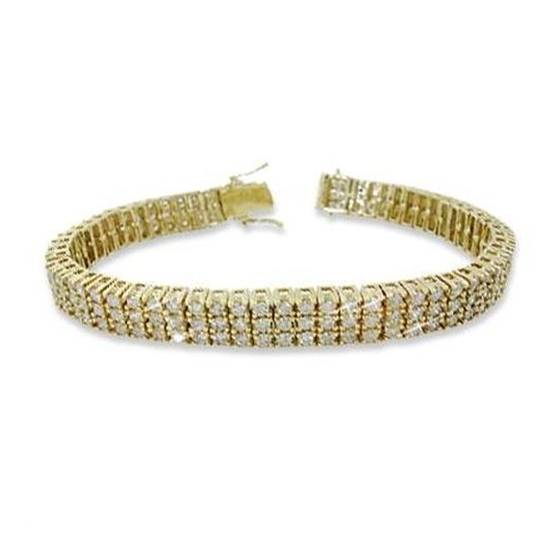 Classic Round Diamond Three Row Tennis Bracelet