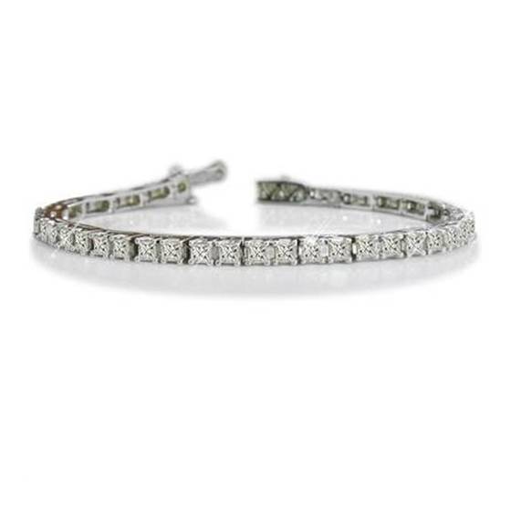 Single Row Princess Diamond Tennis Bracelet