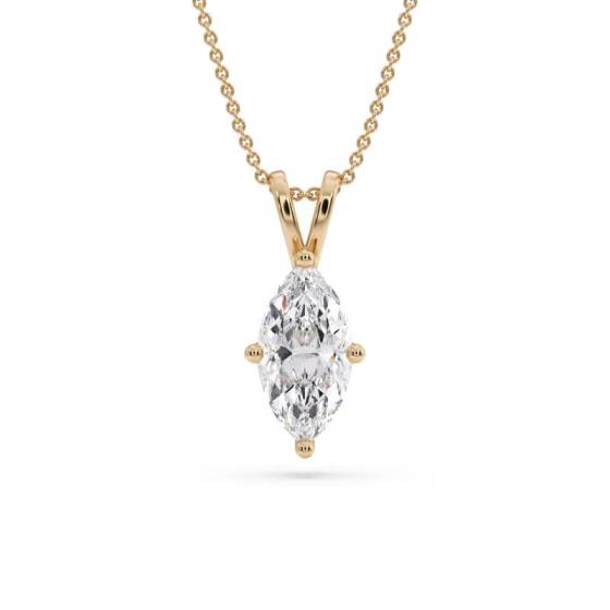 Classic Marquise Diamond Solitaire Pendant