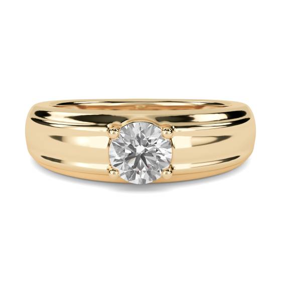 0.80Ct SI1/E Round Mens Engagement Ring