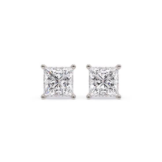 Traditional Princess Diamond Stud Earrings