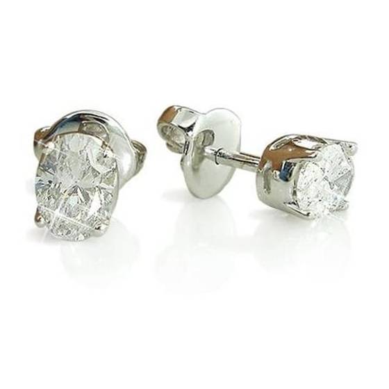 Classic Oval Diamond Stud Earrings
