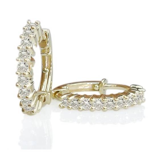 Round Diamond Hoop Earrings