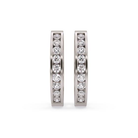 Elegant Round Diamond Hoop Earrings