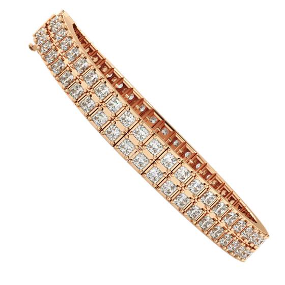 STEFFI Doubles Princess cut Tennis Bracelet