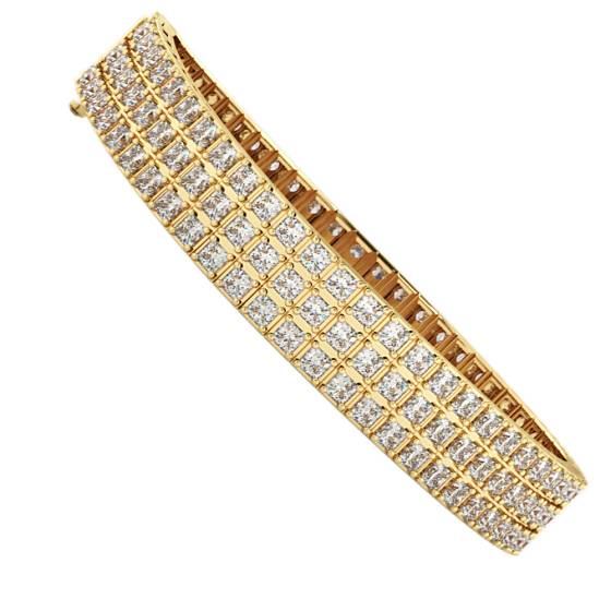 IVANOVIC Triple Row Princess cut Tennis Diamond Bracelet