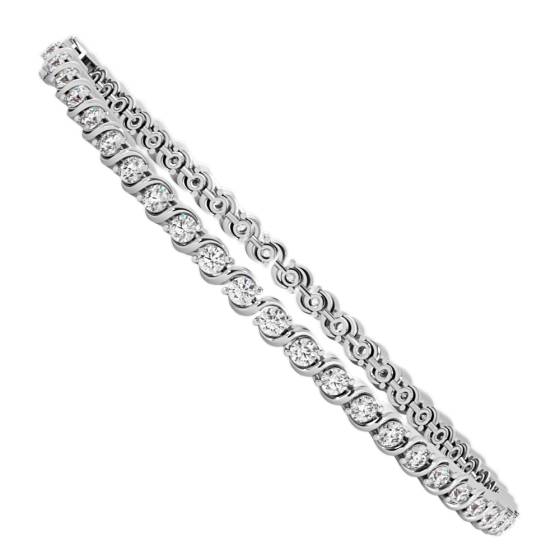 SHARAPOVA S link Round cut Diamond Line Bracelet