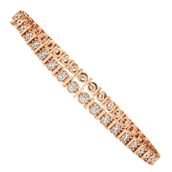 KOURNIKOVA Barred Round cut Bezel set Single Line Diamond Bracelet