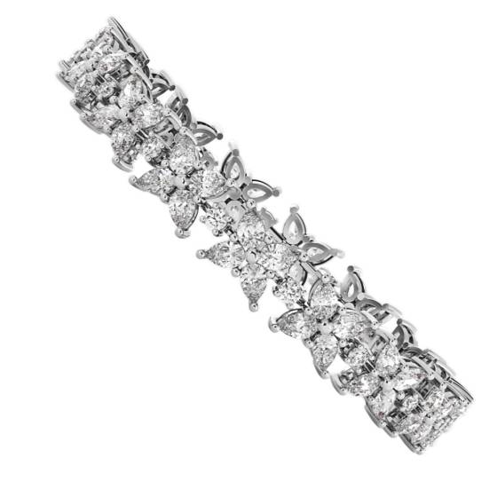 EVERT Pear & Round cut Diamond Mixed Doubles Tennis Bracelet