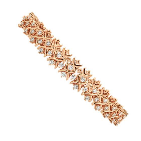 CAROLINE Round cut Crosscourt Tennis Diamond Bracelet