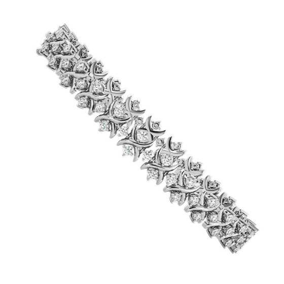 CAROLINE Round cut Crosscourt Tennis Diamond Bracelet