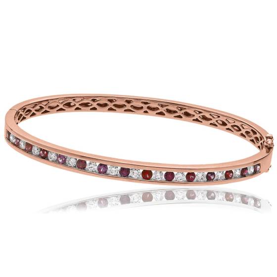 HBRDBGRY071 Ruby & Diamond Diamond Bangle