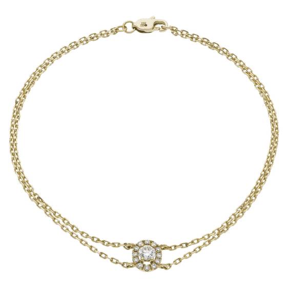 HBRDR038 Round Shape Halo Delicate Diamond Bracelet