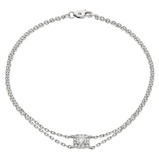 HBRDR039 Square Halo Delicate Diamond Bracelet