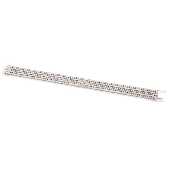 HBRFR081 Five Row Round cut Diamond Bracelet