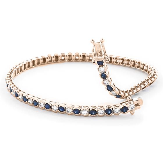 HBRGBS047 Blue Sapphire & Diamond Tennis Bracelet