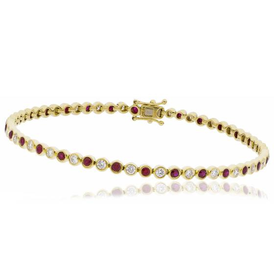 HBRGRY046 Ruby & Diamond Single Line Bracelet