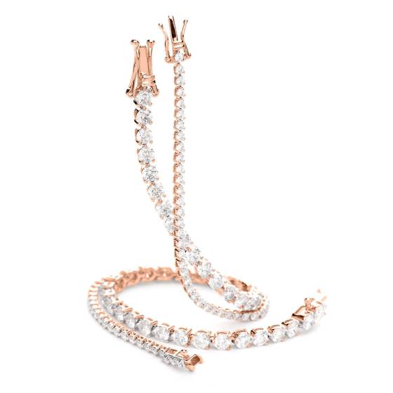 HBRSR077 Single Row Link Round Diamond Bracelet