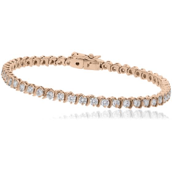 HBRSR078 Single Row S-Link Round Diamond Bracelet