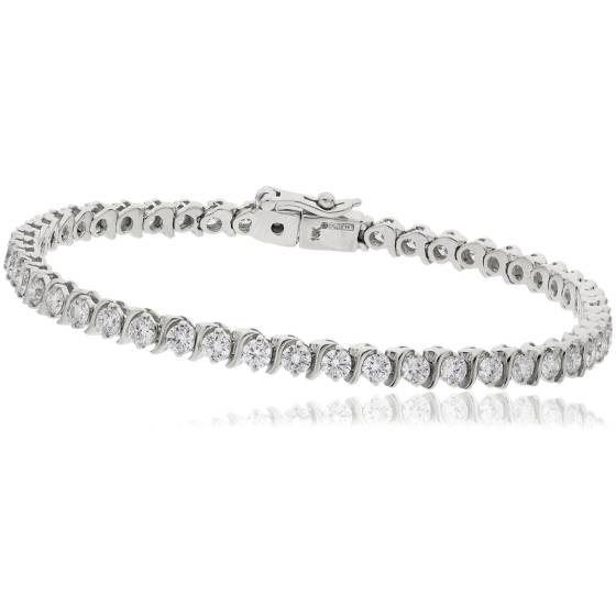 HBRSR078 Single Row S-Link Round Diamond Bracelet
